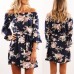 Floral Women Dress Sexy Off Shoulder Print Chiffon Dress Boho Style Short Party Dresses Vestidos de fiesta freeship 14 days