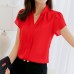 Hot Female Shirt all Sizes Short Sleeve Shirt Fashion Bodycon Leisure Chiffon Blouse Tops freeship 14 days