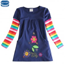 girls flower frocks hot dresses children baby dresses long sleeve baby clothes dress freeship 14 days