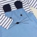 Striped Patchwork Character Girl Dresses Long Sleeve Cute Mouse Children Clothing Kids Denim freeship 14 days