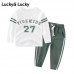 Tracksuit for boys clothing kids sports suit for boys,  girls striped and letter printed t-shirt and pants freeship 14 days