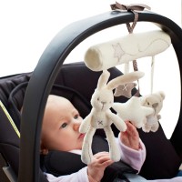 Rabbit baby hanging bed safety seat plush toy Hand Bell Stroller Mobile Gifts freeship 14 days