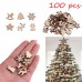 100pcs Natural wooden DIY Christmas tree Hanging Ornaments Pendant Gifts Tree Snow Flakes Table Bottle freeship 14 days