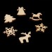 100pcs Natural wooden DIY Christmas tree Hanging Ornaments Pendant Gifts Tree Snow Flakes Table Bottle freeship 14 days
