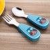 2pcs/ Set Children Spoon Portable Kids Stainless Steel Fork Safety Baby Feeding Spoon Eating Training Spork Infant Tableware