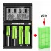 Joinrun S4 battery charger LCD Screen Intelligent li-ion 18650 14500 16340 26650 AAA AA DC 12V Smart Battery Charger