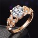 IF ME Wedding Crystal Silver Color Rings Leaf Engagement Gold Color Cubic Zircon Ring Fashion New Brand Bijoux For Women Jewelry ship 20-39 days