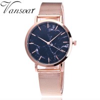 Silver And Gold Mesh Band Creative Marble Wrist Watch Casual Women Quartz Watches Gift freeship 15 days