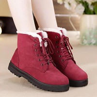 Snow boots classic heels suede women winter boots warm fur plush Insole ankle boots hot lace-up freeship 14 days